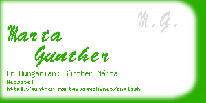 marta gunther business card